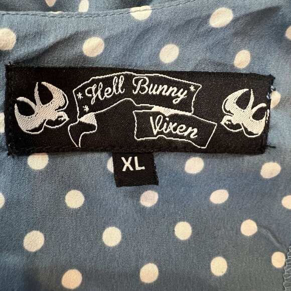 Hell Bunny Vixen Dress XL 40s 50s Style Polka Dot Tea Pin Up Rockabilly Retro L - Picture 8 of 10